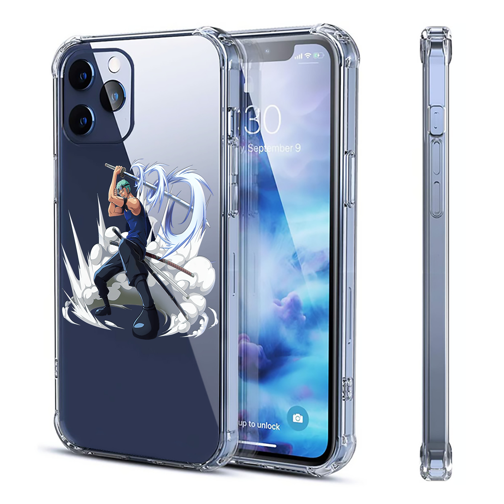（画像用） ワンピース ロロノア・ゾロ ONE PIECE Roronoa Zoro 【iPhone 12シリーズ対応】透明スマホケース（クリアソフトケース）